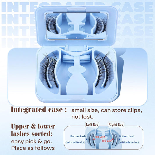 3.0 Magnetic Eyelashes with Applicator Cat Eye Magnetic Lashes Kit with Strong Magnets Reusable Magnetic Eyelashes without Eyeliner Natural Look No Glue Needed 16Mm Fluffy False Lashes