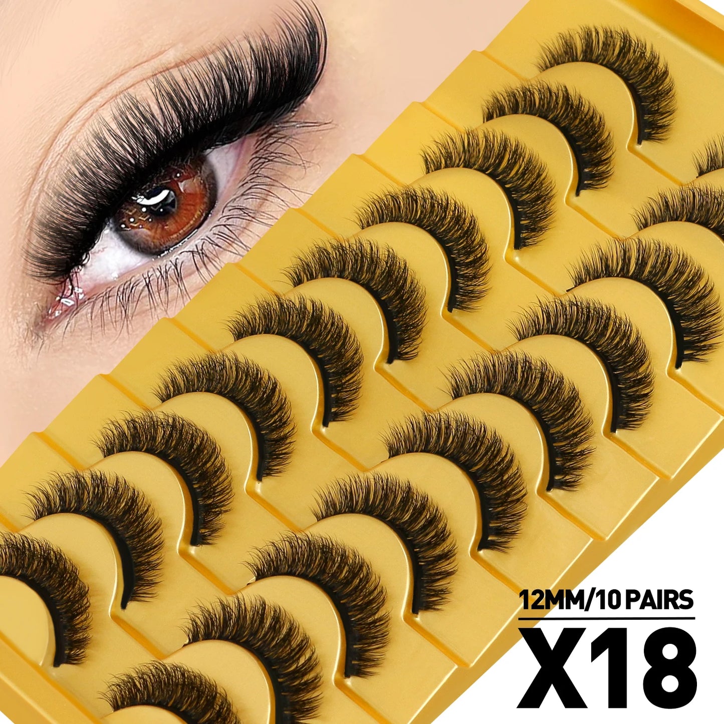 Cat Eye Lashes Fluffy Faux Mink Eyelashes Soft Cross Wispy Natural Winged End Eye Elongated Eyelashes Natural Lashes