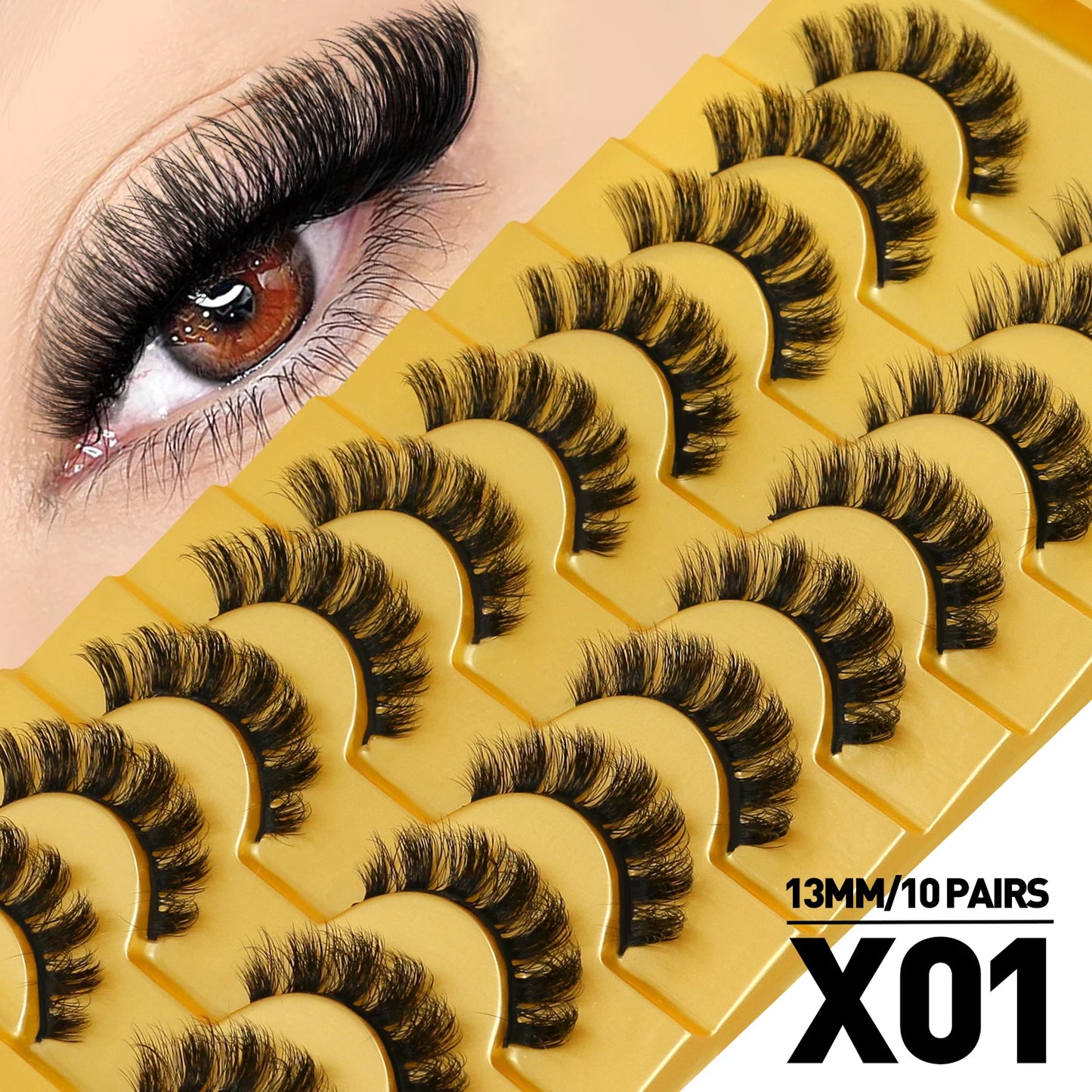 Cat Eye Lashes Fluffy Faux Mink Eyelashes Soft Cross Wispy Natural Winged End Eye Elongated Eyelashes Natural Lashes