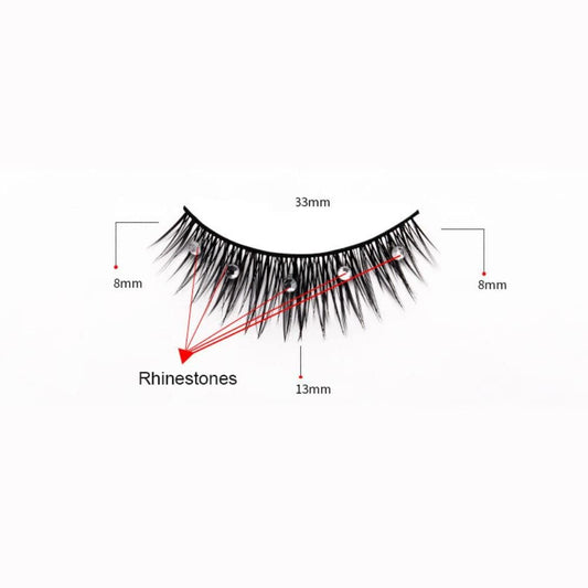 Diamond False Eyelashes, Thick Long Eye Lashes, Eye Extension, Rhinestone Fuffy Thick Long Eye Lashes Dramatic Volume 2 Boxes(20Pcs)