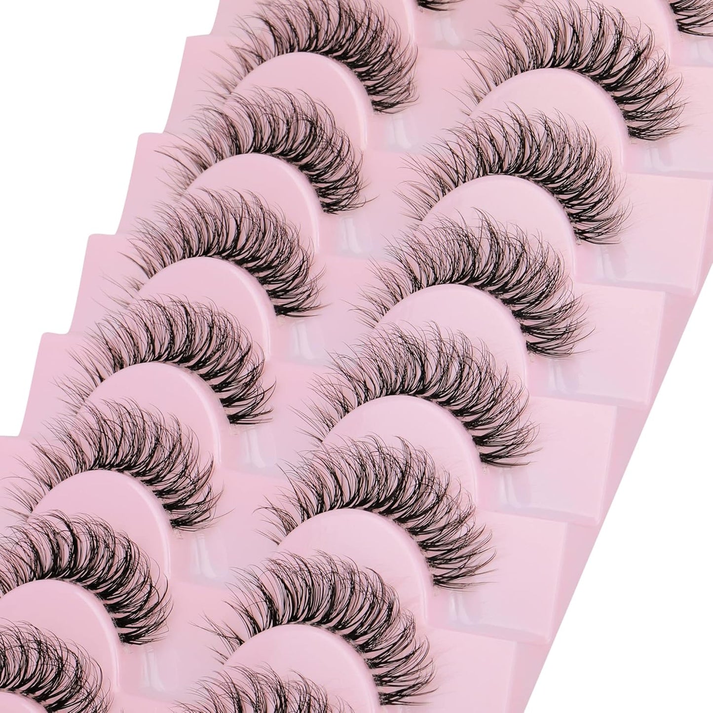 Natural Look Wispy False Eyelashes 15Mm Short Clear Band Fake Eye Lashes Lightweight Volume Strip Lashes Multipack