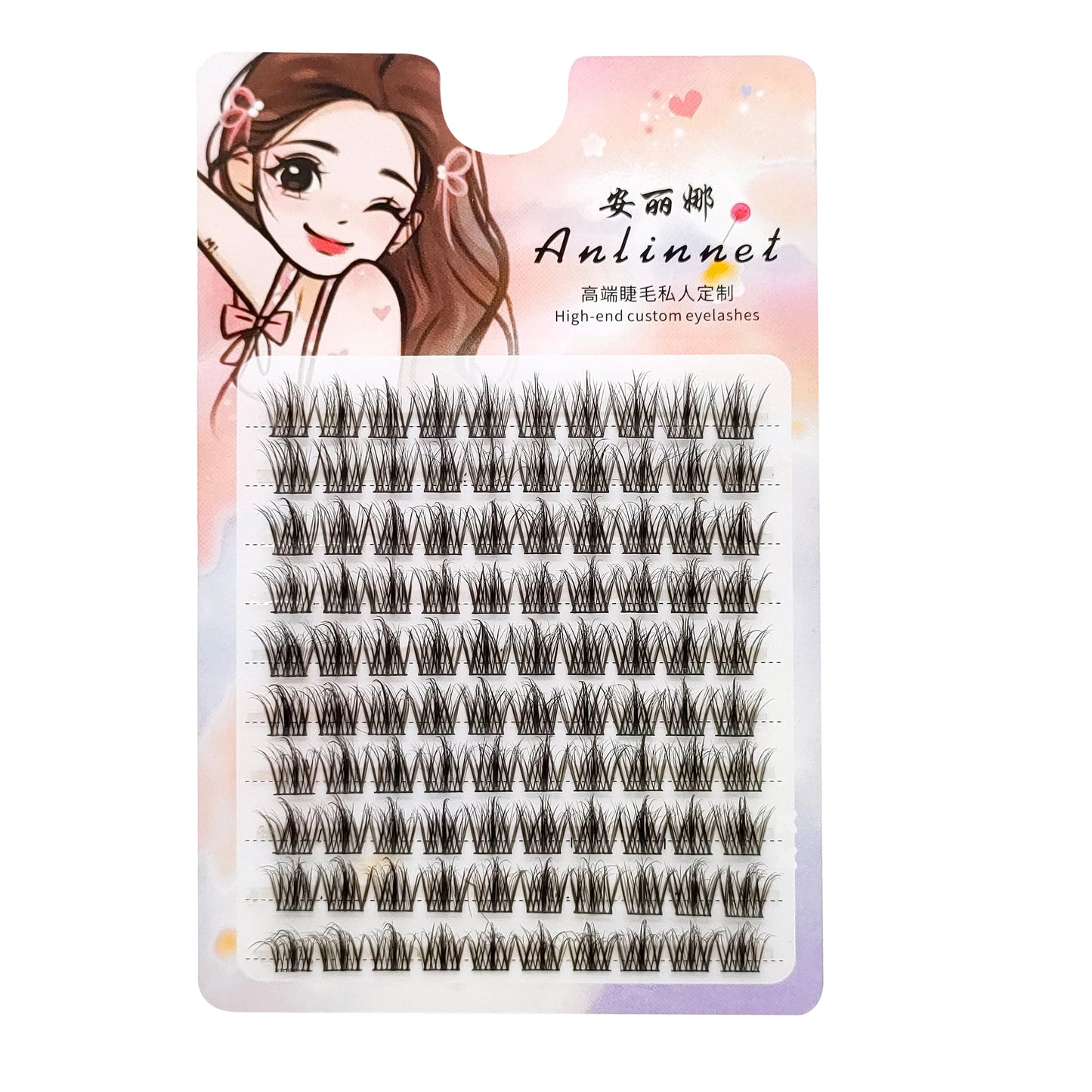 100 Clusters of DIY 5D Fluffy Eyelashes Makeup Eyelash Extension Natural Eyelash Bundle Personal Eyelash Grafting Tool