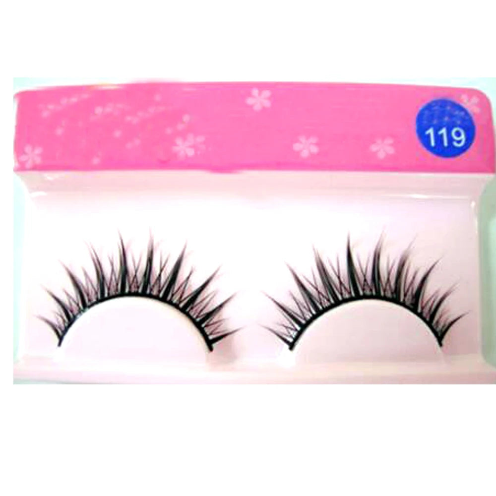 Natural Long Cosplay Makeup Cross Strip False Eyelashes Black Eye Lashes 1Pair