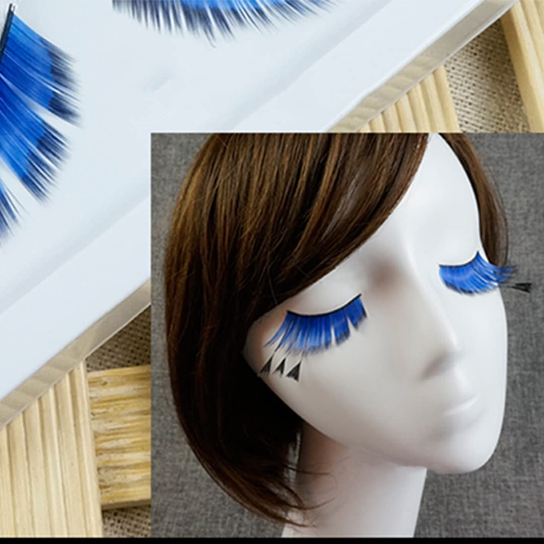2 Pairs Classic False Eyelashes Colorful Feather Eye Lashes Self-Adhesive Wispy Lashes for Women Eye Makeup Tools Light Pink