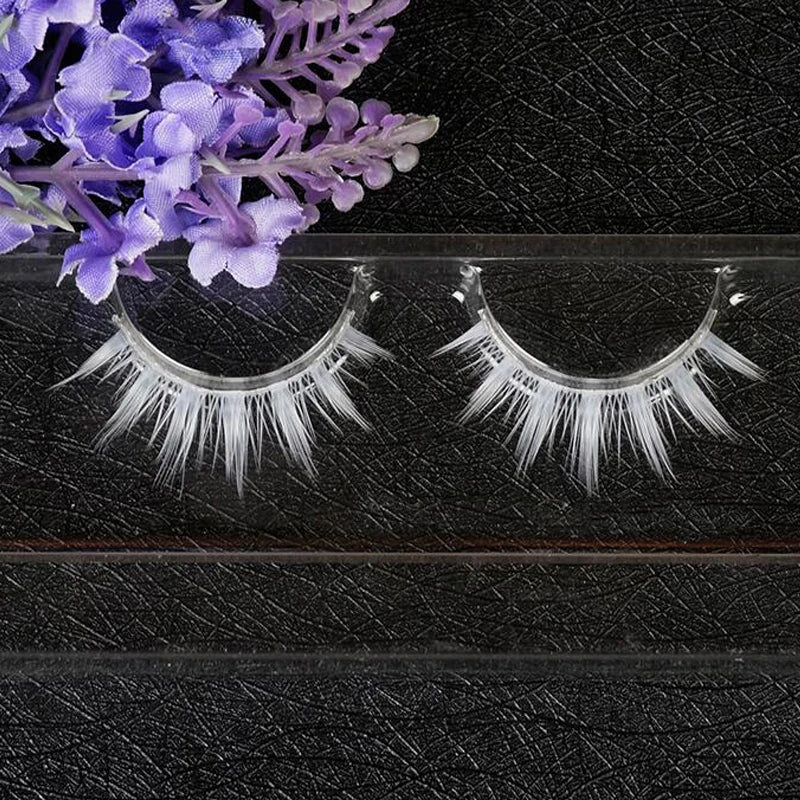Natural Long Cosplay Makeup Cross Strip False Eyelashes Black Eye Lashes 1Pair