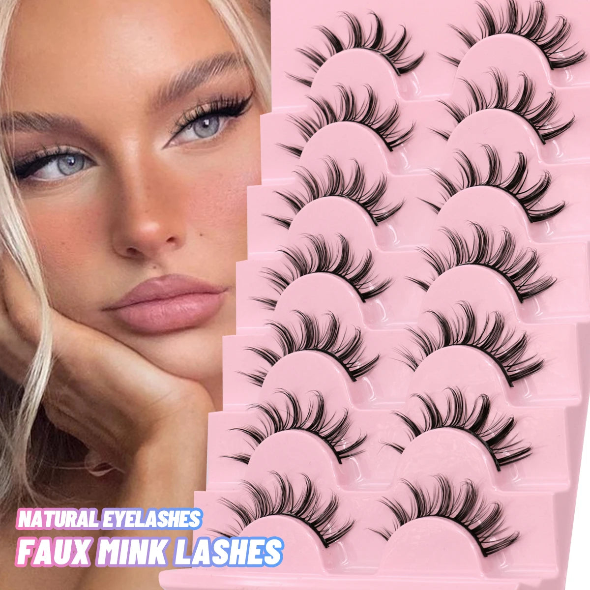 Fluffy 3D Mink Lashes Fluffy Soft Wispy Natural Long False Eyelashes Curly Volume Lashes Eyelash Extension