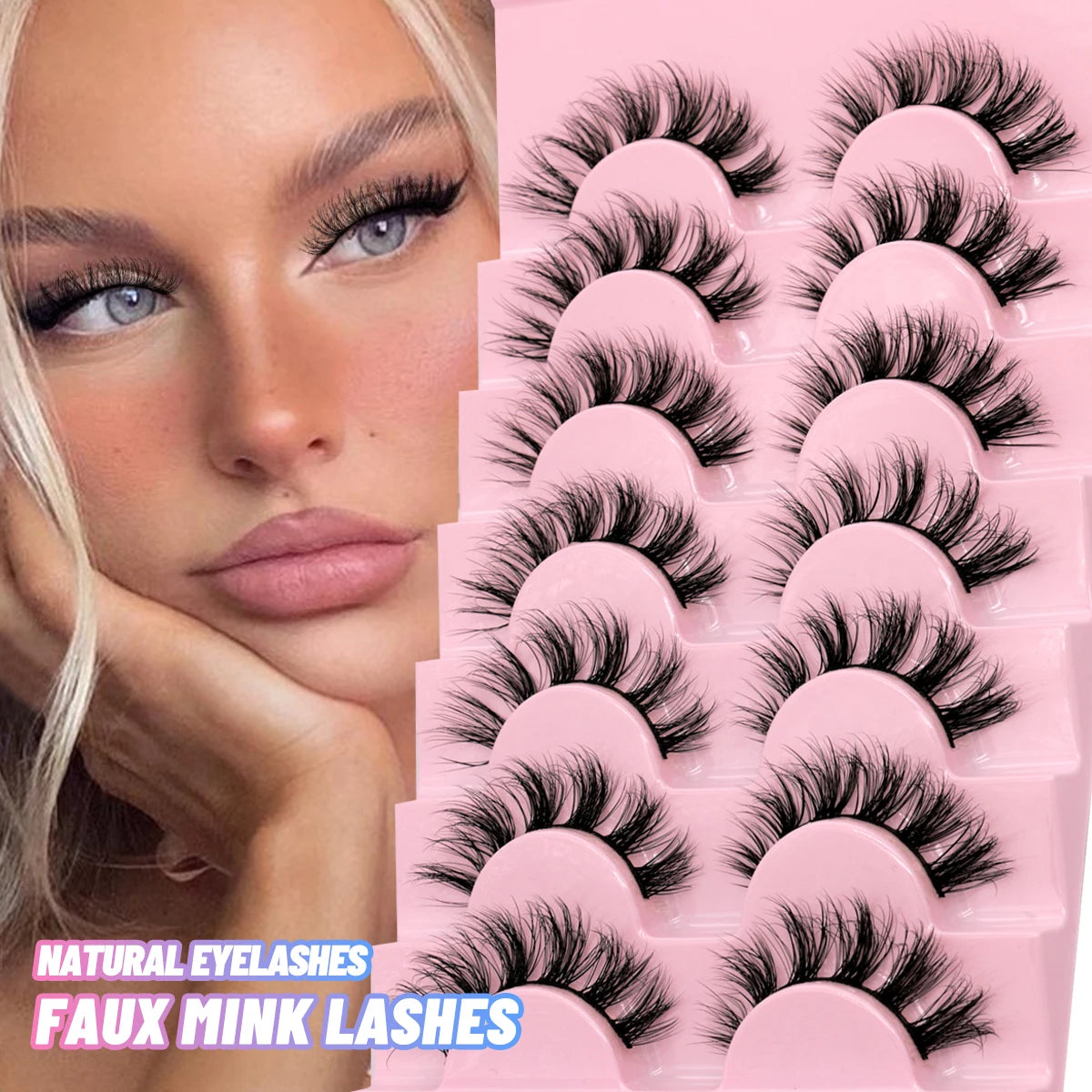 Fluffy 3D Mink Lashes Fluffy Soft Wispy Natural Long False Eyelashes Curly Volume Lashes Eyelash Extension