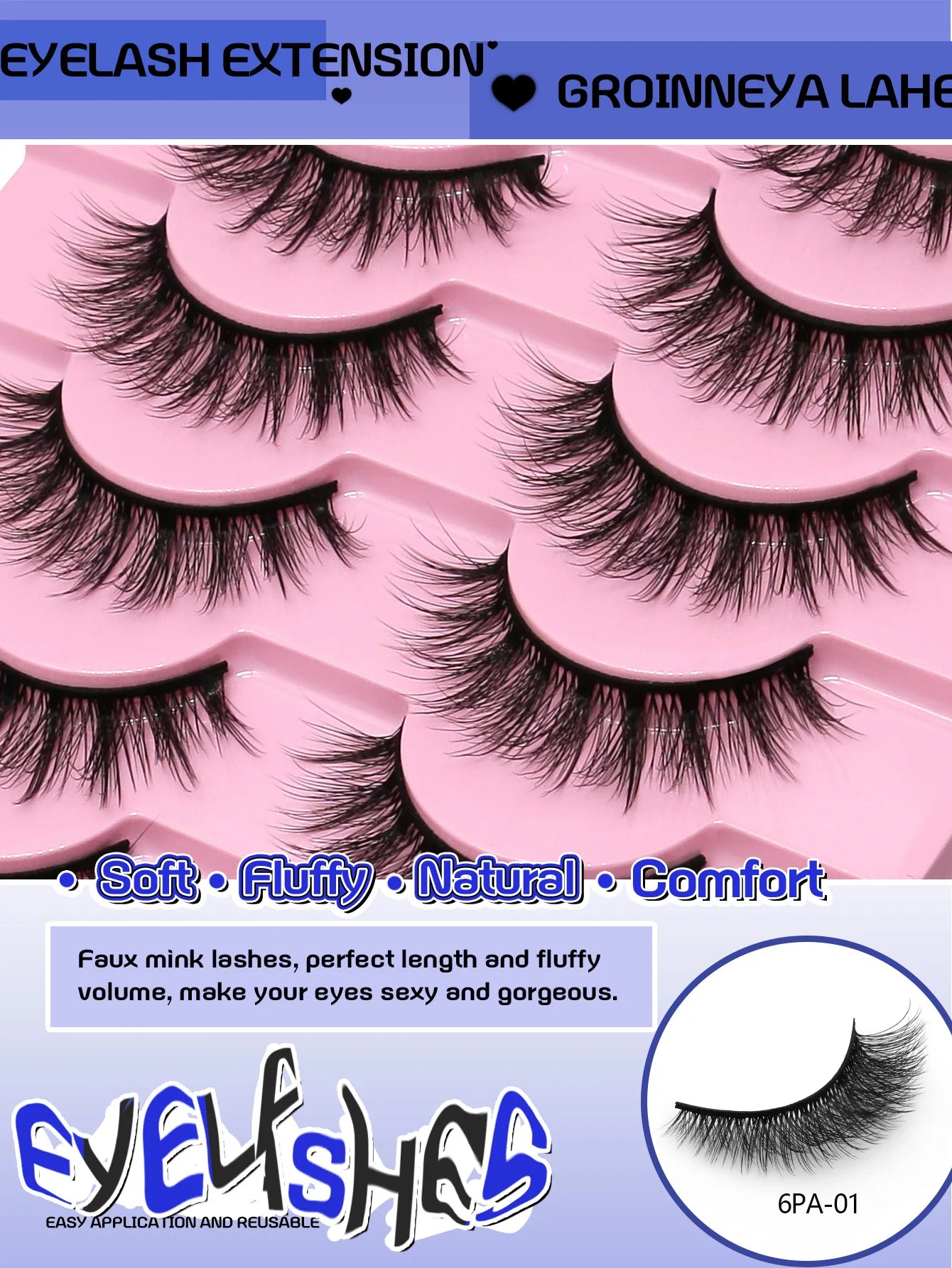 Fluffy Manga Eyelashes Dramatic Smoky Cat Eye Lashes Natural Long Lashes Soft Faux Mink Lashes Flawless Makeup Look