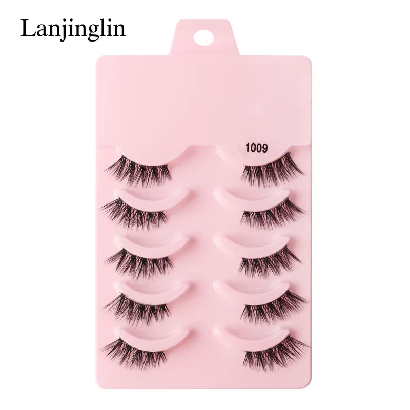 Half Eye Lashes 3/5 Pairs Faux Mink Lashes Reusable False Eyelashes Natural Fluffy Makeup Tools Extension Fake Lashes Maquiagem
