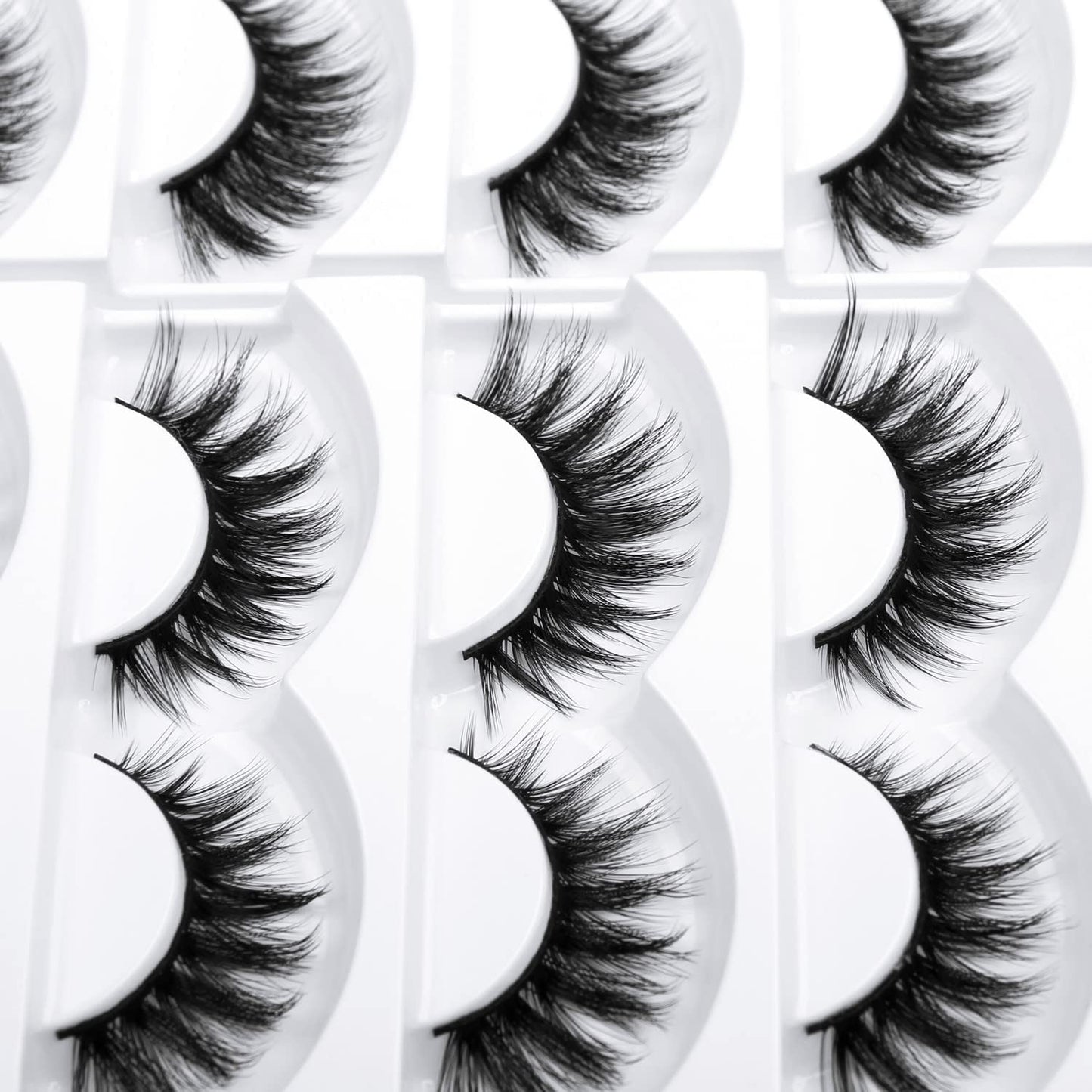 False Eyelashes Cat Eye-Lashes 3D Mink Lashes,Spiky Wispy Natural Long Faux Mink Lashes Strips Soft & Reusable Makeup Professional Fake Eyelashes Pack 15 Pairs | Trish Style