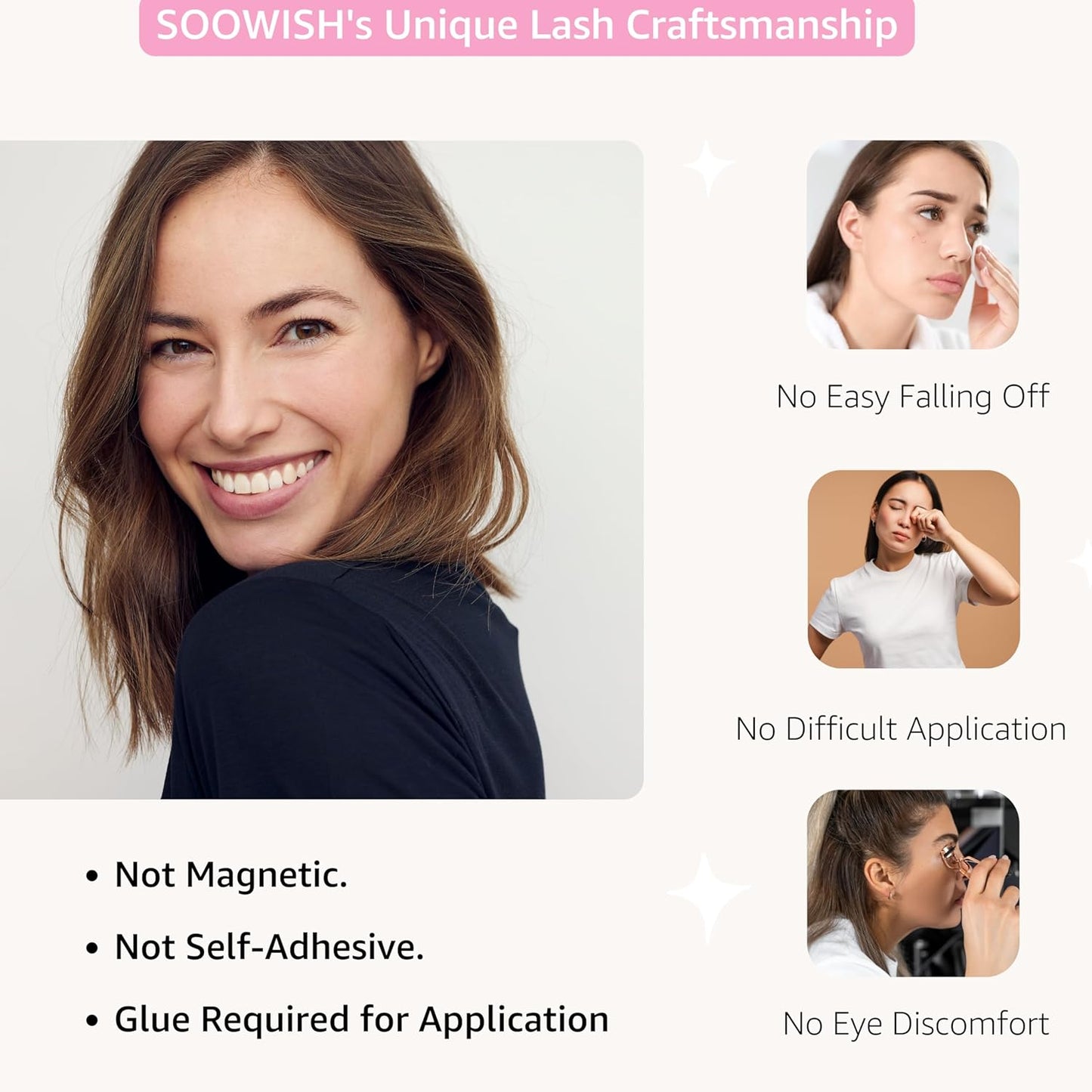 Mink Wispy Fluffy False Eyelashes – Cat Eye Lashes with 9D Volume and Extension-Like Effect – 10 Pairs