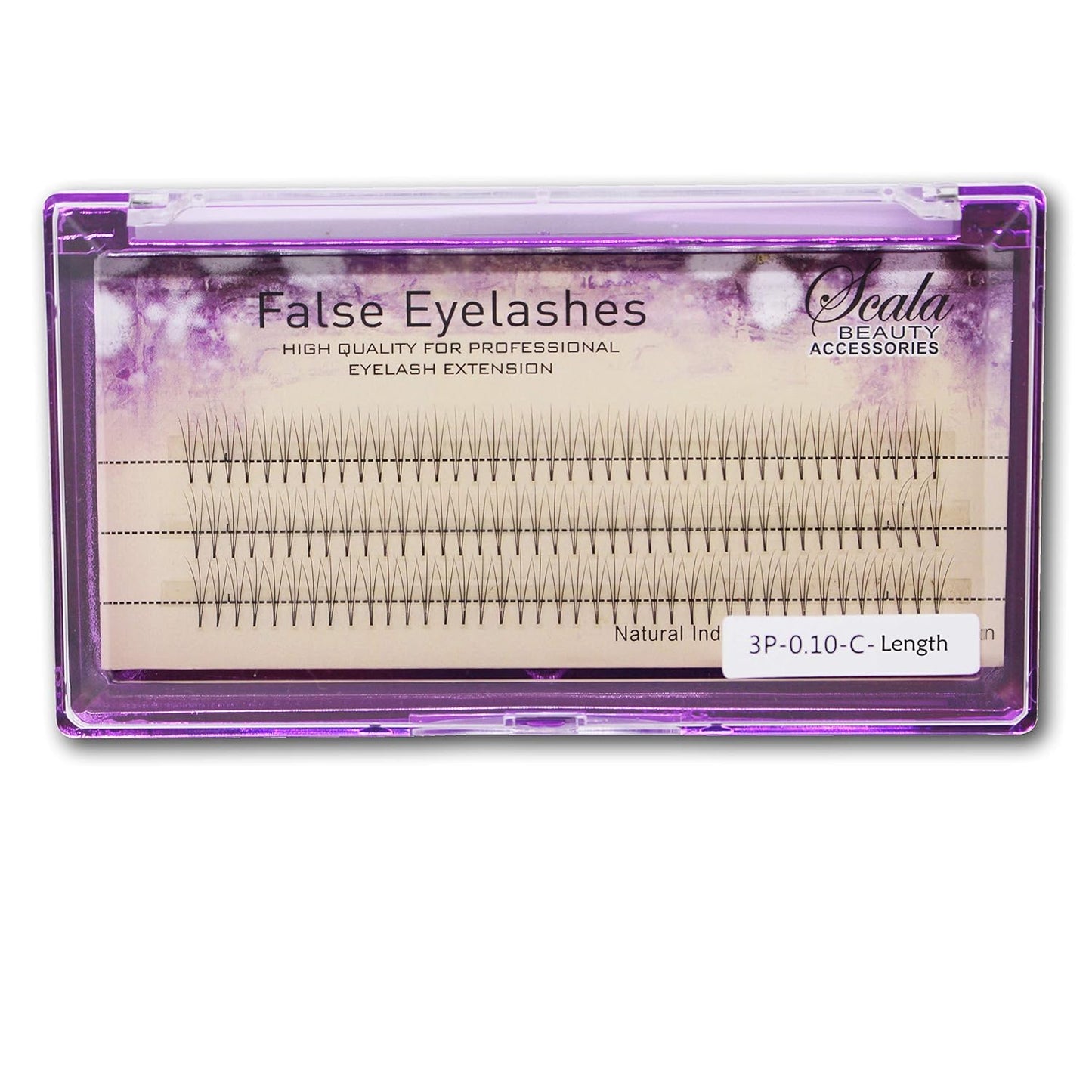 Scala Thickness 0.1Mm C Curl 3 Root 90PCS Individual Lashes Black False Eyelash Natural Long Cluster Extension Makeup Beauty Health Makeup Fake Eyelashes (10Mm)