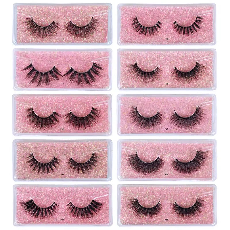 10 Pairs Fake Lashes Wholesale 3D Eye Lashes Pack Natural False Eyelashes Makeup Fake Eyelashes Bulk