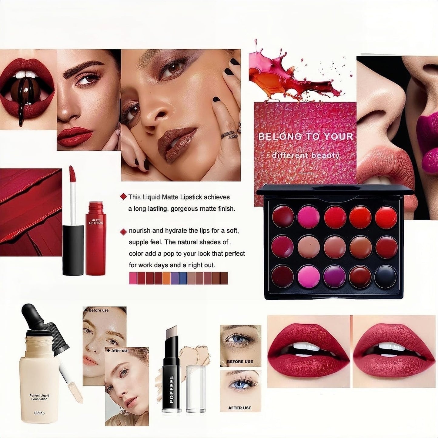 All in One Makeup Kit 27 Piece Makeup Kit for Women Full Kit, All in One Makeup Sets Include Eyebrow Eyeliner Eyeshadow Mascara Foundation Concealer Lip Gloss Lipstick Brush (Mkit-04)