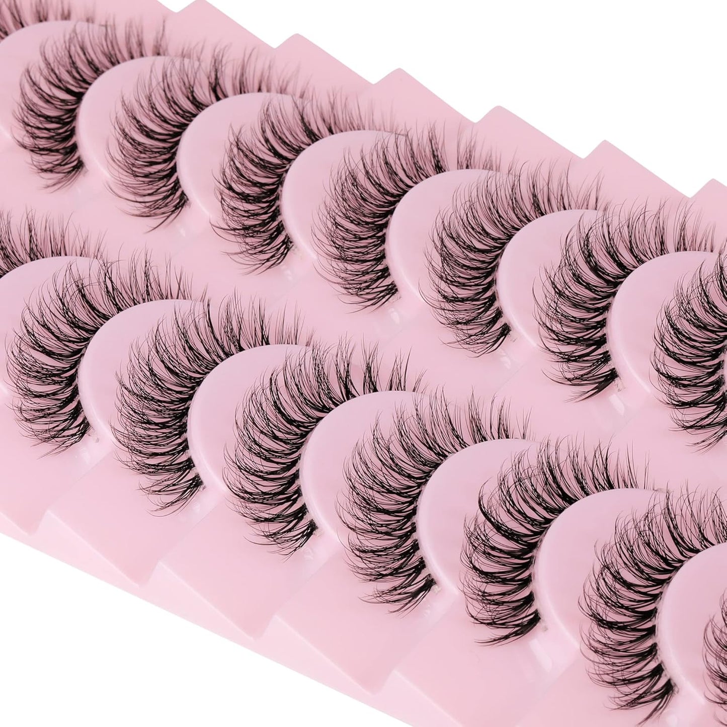 Natural Look Wispy False Eyelashes 15Mm Short Clear Band Fake Eye Lashes Lightweight Volume Strip Lashes Multipack