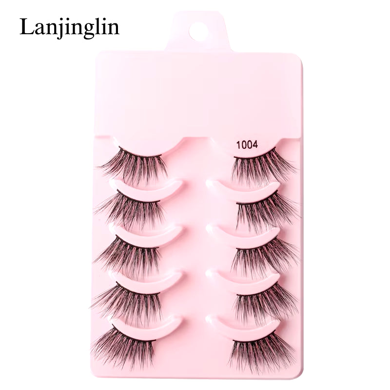 Half Eye Lashes 3/5 Pairs Faux Mink Lashes Reusable False Eyelashes Natural Fluffy Makeup Tools Extension Fake Lashes Maquiagem