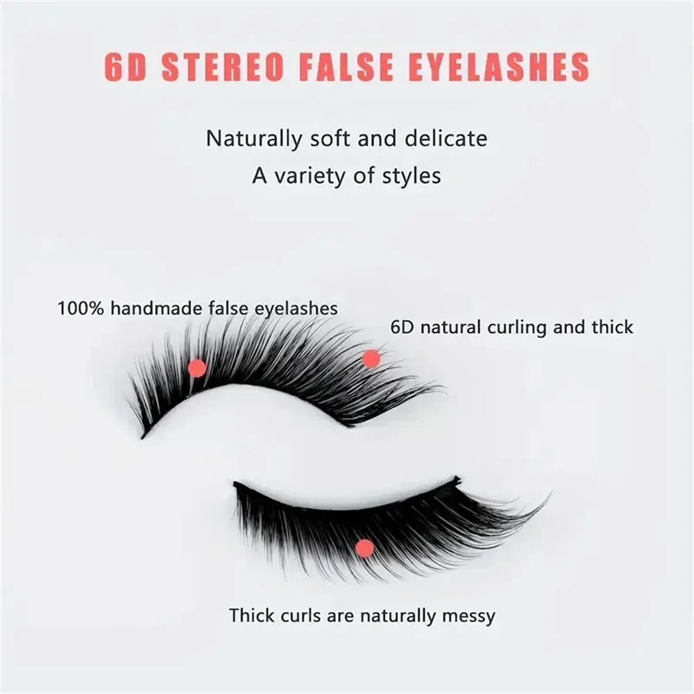 5 Pairs False Eyelashes, Natural Look Lashes Winged False Eyelashes, Slender Fluffy Lashes , Faux Cat Eye Fox Fairy Eye Lashes