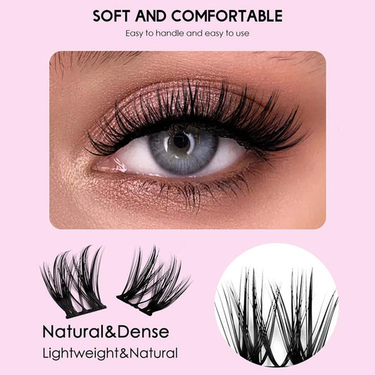 DIY Cluster Eyelash Extensions 110Pcs Individual Lashes Black Natural D Curl Faux Mink Lashes 10-14Mm Mix Length Clusters False Eyelashes for Women and Girls