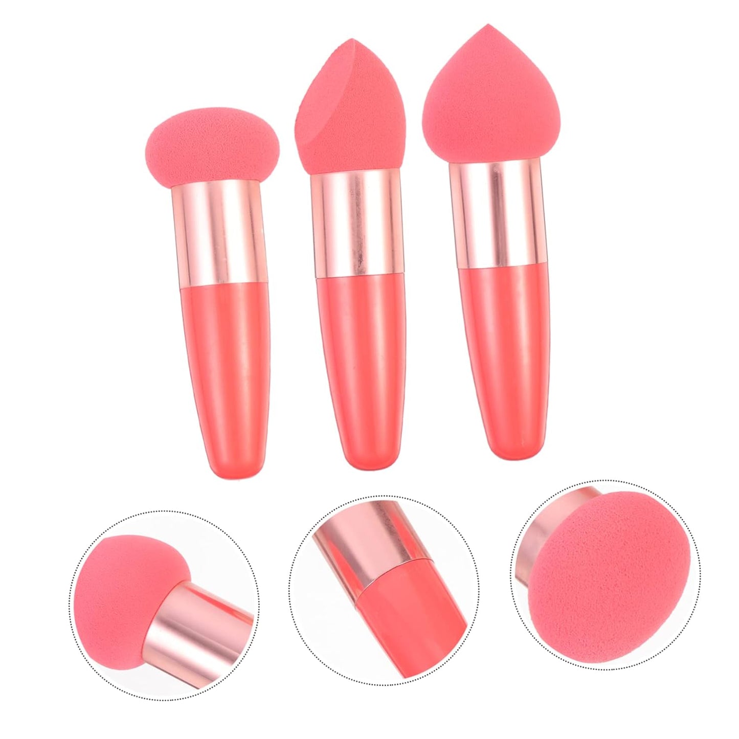 Makeup Pen Set 3Pcs Women Makeup Sponges Handle Portable Beauty Tools for Natural Concealer Application