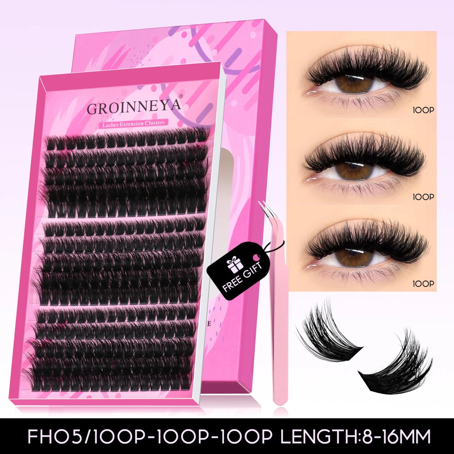 DIY Cluster Lashes Mixed Tray Individual Lashes Volume Eye Lashes Soft Natural Lashes Mink Lash Cluster False Eyelash