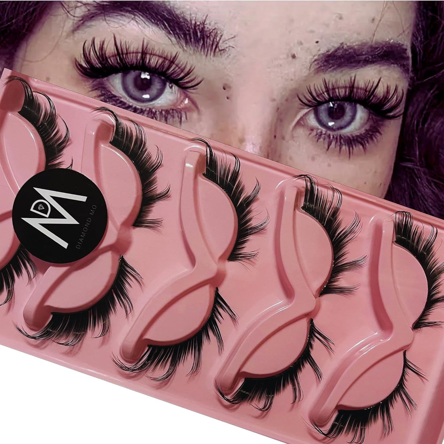 Eye Lashes Mink Magnetic Natural Look Fox False Eyelashes Cat Fox Gorgeous Wispy Makeup (5 Pairs Pack), Black