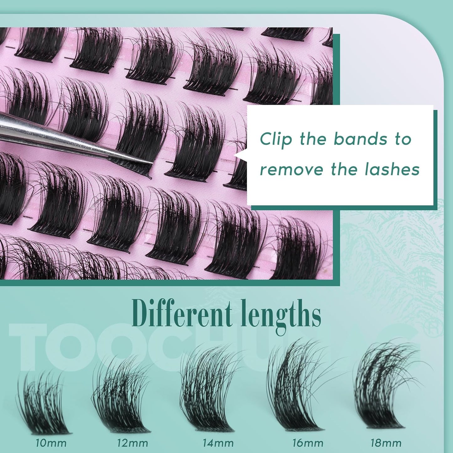 200D Cluster Eyelash Extensions Fluffy Lash Clusters DD Curl Wispy Individual Lashes Clusters Thick Eyelash Clusters 12-18Mm DIY Eyelashes Extension by