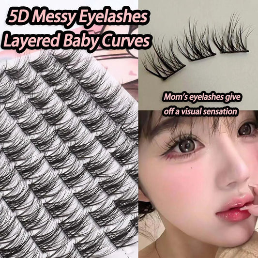 100 Clusters of DIY 5D Fluffy Eyelashes Makeup Eyelash Extension Natural Eyelash Bundle Personal Eyelash Grafting Tool