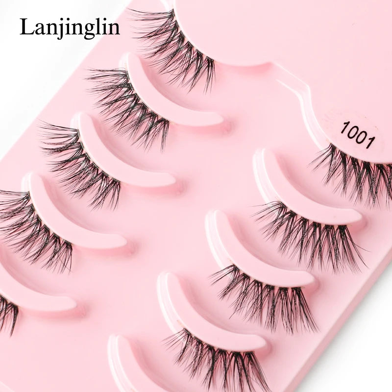 Half Eye Lashes 3/5 Pairs Faux Mink Lashes Reusable False Eyelashes Natural Fluffy Makeup Tools Extension Fake Lashes Maquiagem