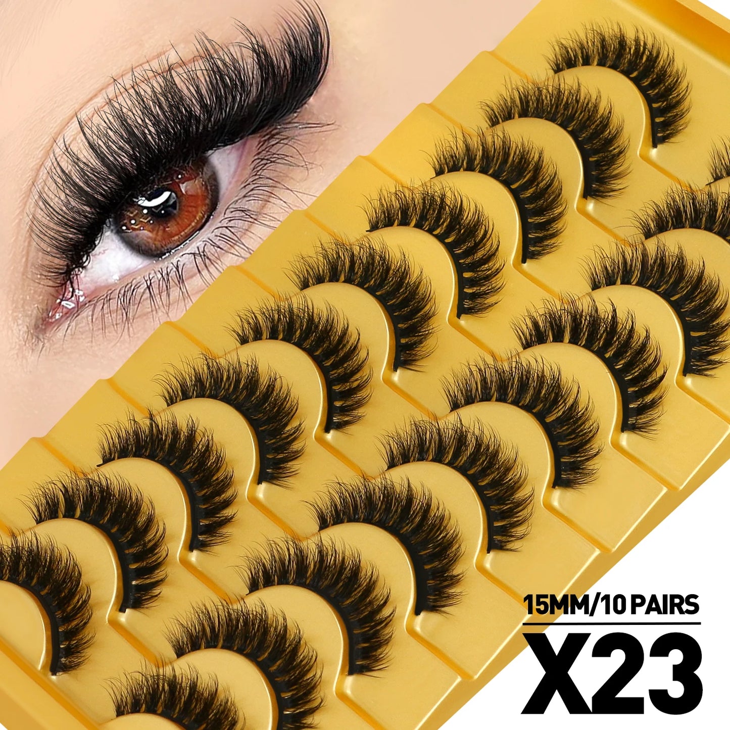 Cat Eye Lashes Fluffy Faux Mink Eyelashes Soft Cross Wispy Natural Winged End Eye Elongated Eyelashes Natural Lashes