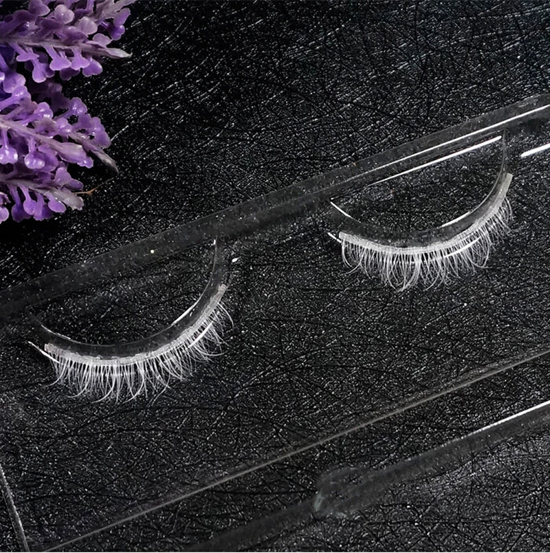 Natural Long Cosplay Makeup Cross Strip False Eyelashes Black Eye Lashes 1Pair