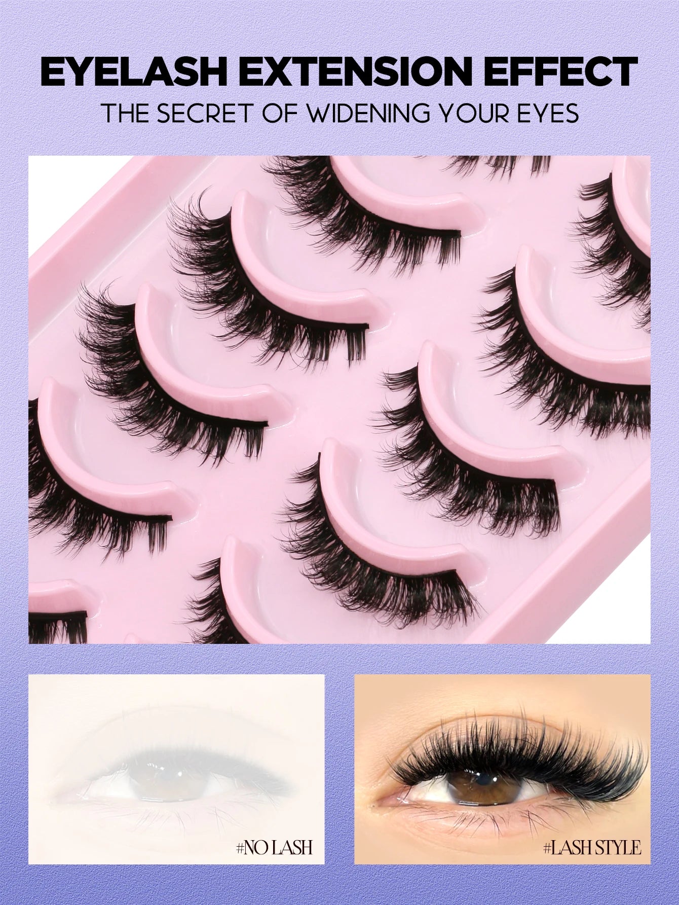 Fluffy 3D Mink Lashes Fluffy Soft Wispy Natural Long False Eyelashes Curly Volume Lashes Eyelash Extension