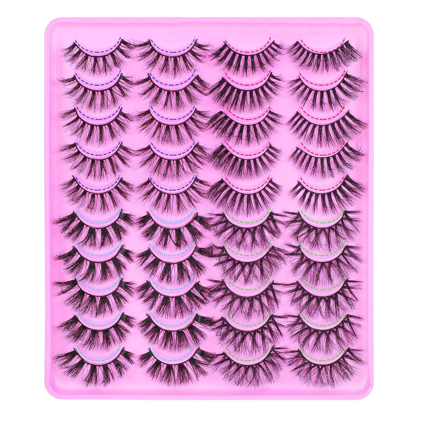 20 Pairs Fluffy Lashes False Eyelashes Mink Eyelashes 3D Volume Faux Mink Cat Eye Lashes Pack 4 Styles Mixed Natural Look Wispy Lashes Long Faux Eyelashes Adhesives Makeup Accessories for Women