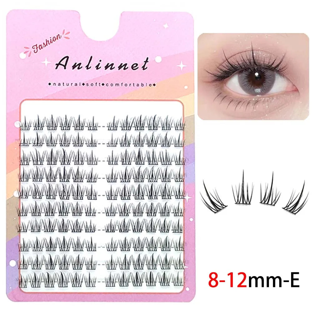 100 Clusters of DIY 5D Fluffy Eyelashes Makeup Eyelash Extension Natural Eyelash Bundle Personal Eyelash Grafting Tool