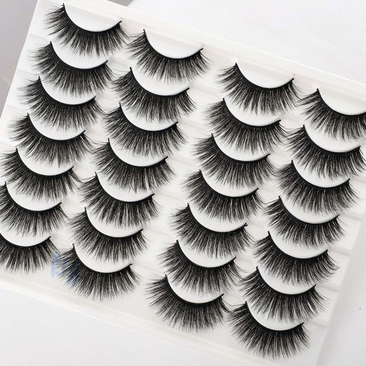 Lashes Fake Eyelashes Long Dramatic Thick Volume Faux Mink Eye Lashes 14 Pairs Pack