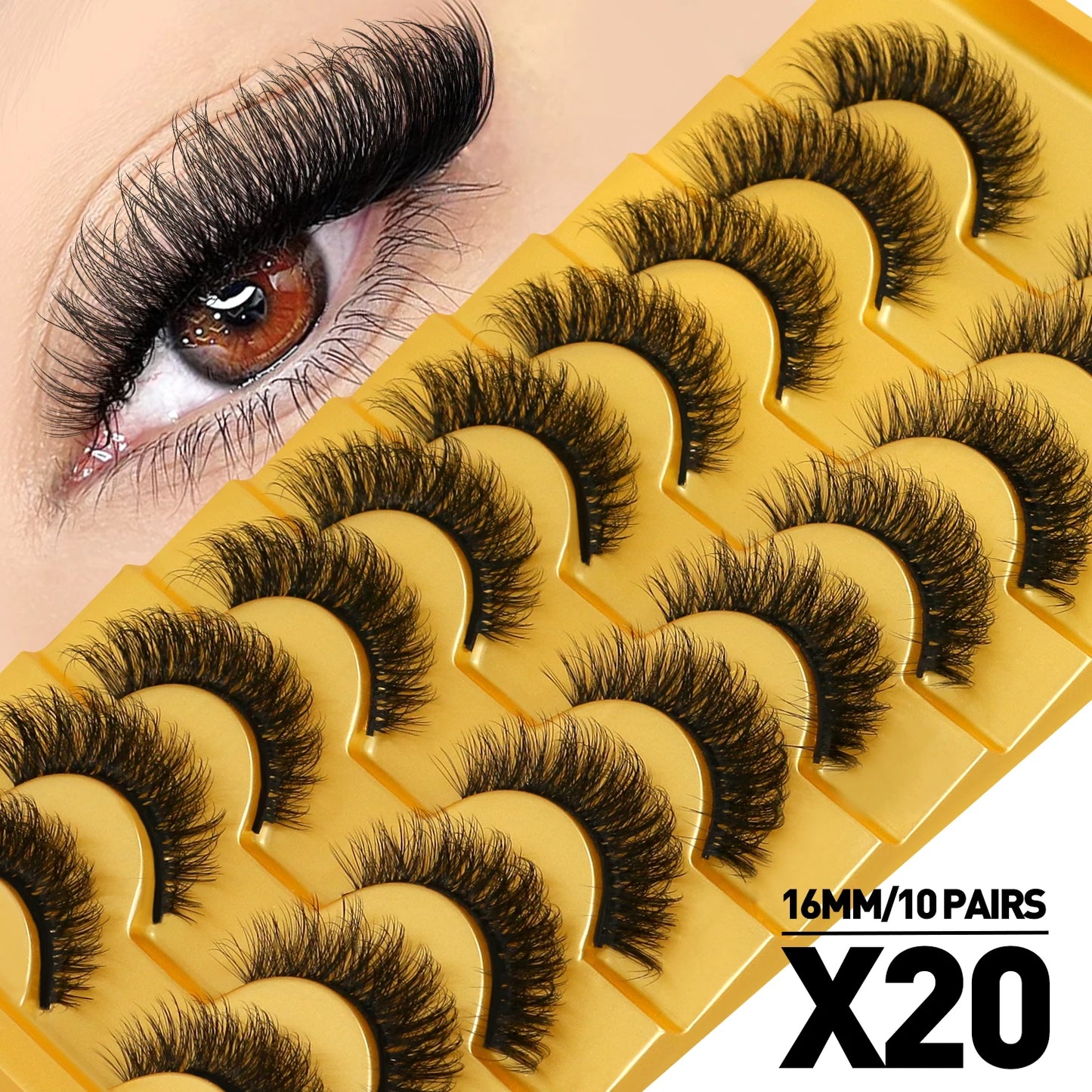Cat Eye Lashes Fluffy Faux Mink Eyelashes Soft Cross Wispy Natural Winged End Eye Elongated Eyelashes Natural Lashes
