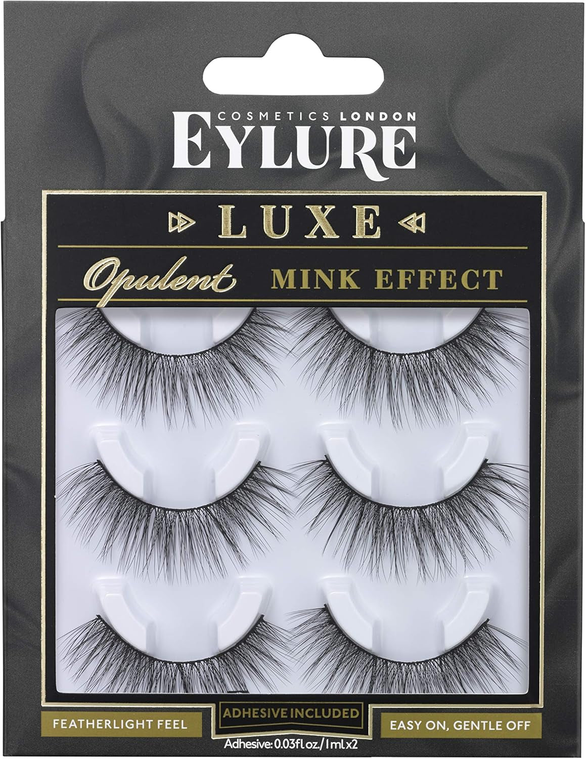 Faux Mink Eye Lashes, Reusable, Adhesive Included, Baroque, 1 Pair