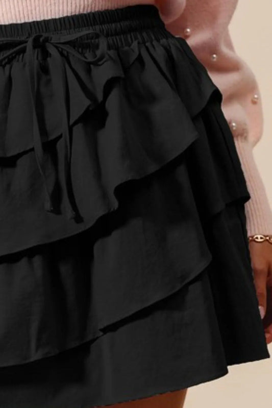 SO ME Asymmetrical Ruffled Game Day Skirt