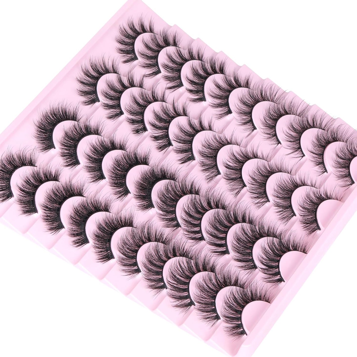 20 Pairs Natural Lashes Wispy False Eyelashes 15-17MM Lashes Natural Look 3D Cat Eye Eyelashes That Look like Extensions, 4 Styles Mixed