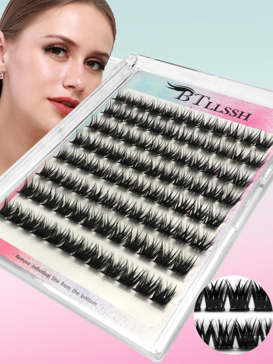 Glue-Free False Eyelashes,1S Wearing Starter Friendly Kit,Ultra Soft Clear Band,False Natural Eyelashes,Wispy Lashes Contact Lens Friendly Ac02 by