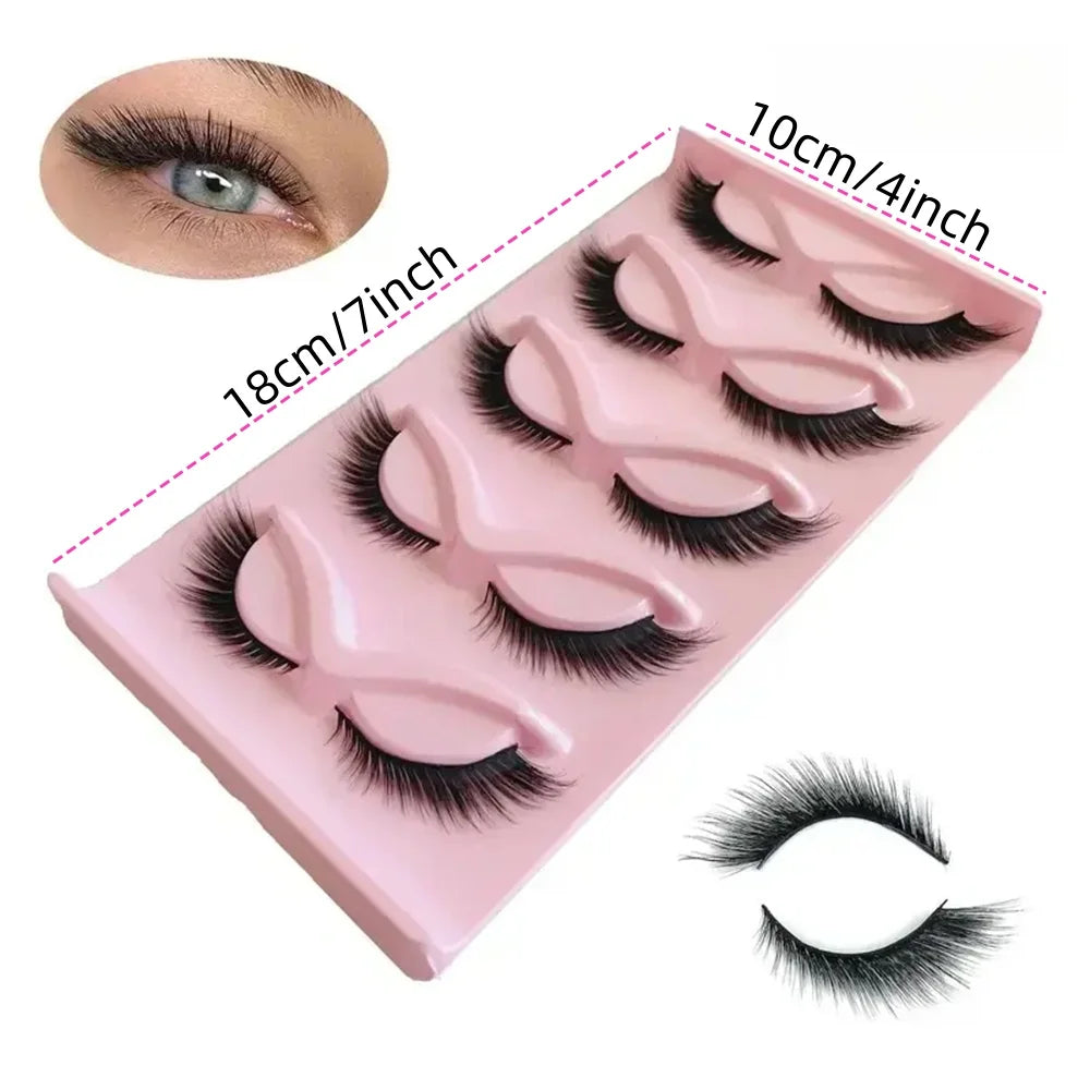 5 Pairs False Eyelashes, Natural Look Lashes Winged False Eyelashes, Slender Fluffy Lashes , Faux Cat Eye Fox Fairy Eye Lashes