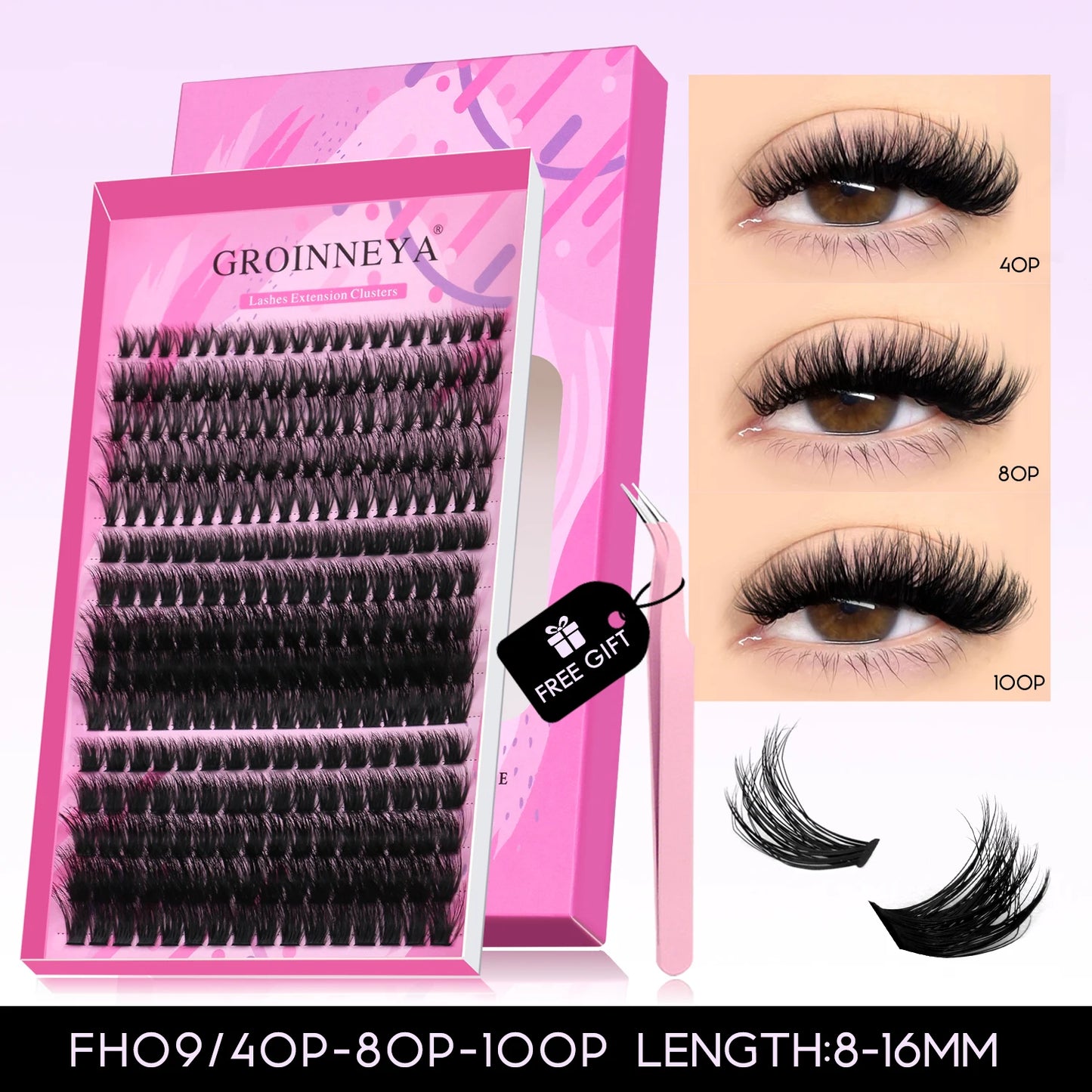 DIY Cluster Lashes Mixed Tray Individual Lashes Volume Eye Lashes Soft Natural Lashes Mink Lash Cluster False Eyelash