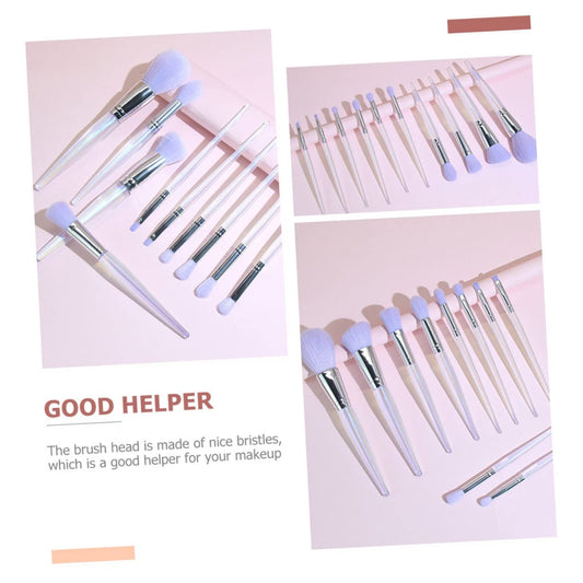 Complete Women'S Makeup Brush Set 10Pcs Amethyst Makeup Brushes for Daily Use Travel and Professional Application