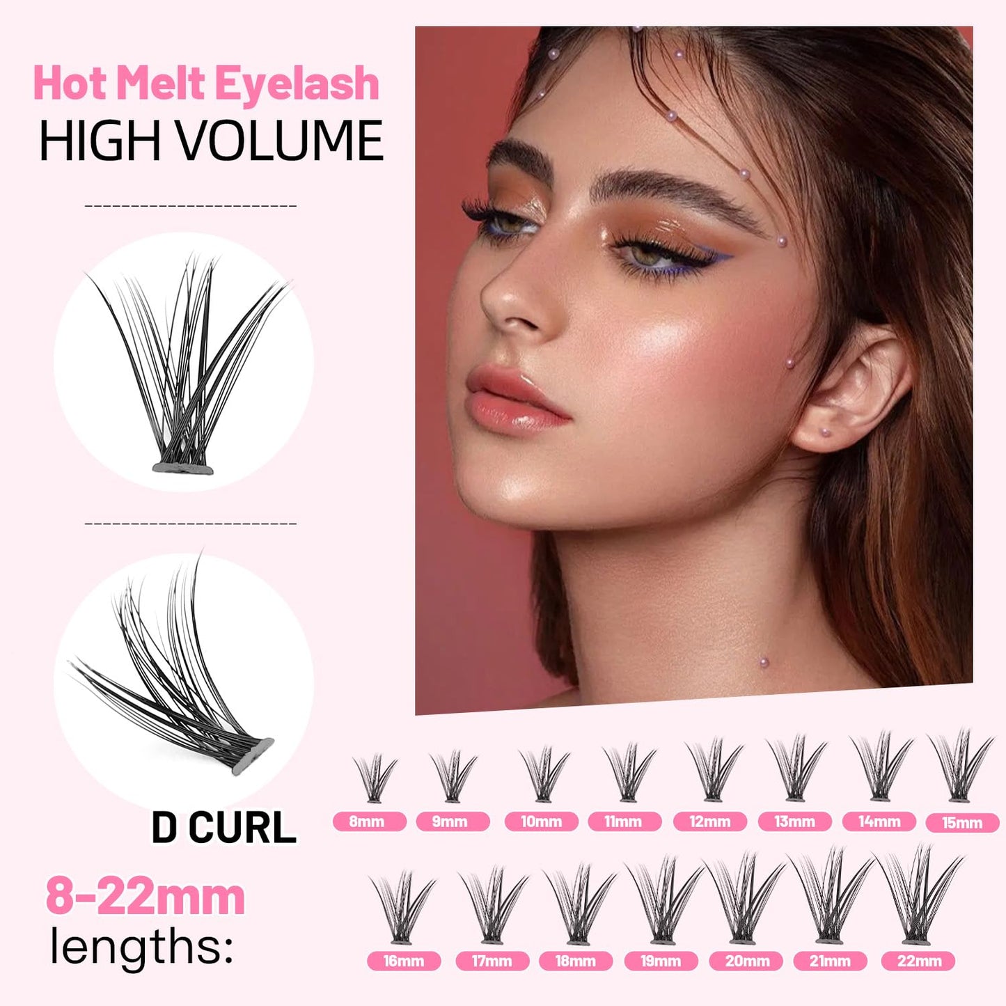 20 Root Thickness 0.07Mm C Curl 3D Individual Eyelashes Extension Soft Black Fake False Eye Lashes Tools (16Mm)