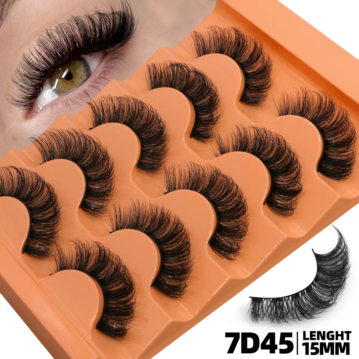 Fluffy Manga Eyelashes Dramatic Smoky Cat Eye Lashes Natural Long Lashes Soft Faux Mink Lashes Flawless Makeup Look