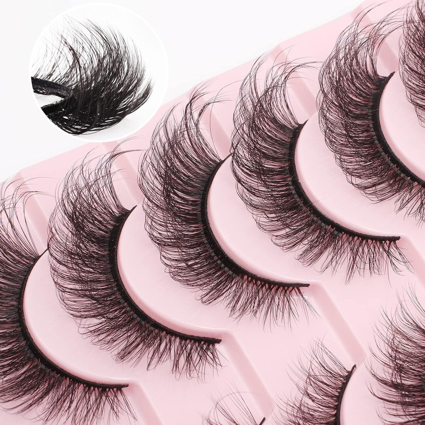 Milybest Lashes False Eyelashes 10 Pairs 20Mm Cat Eye Faux Mink Lashes Fluffy