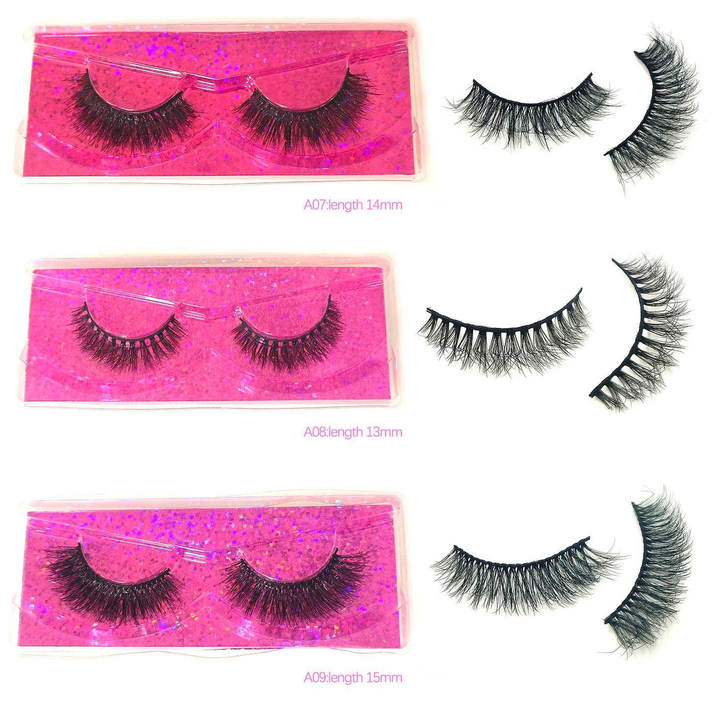 Natural Look Fluffy Eye Lashes, Faux 3D Mink Lashes 10 Styles Eyelashes Wholesale(30 Pairs)