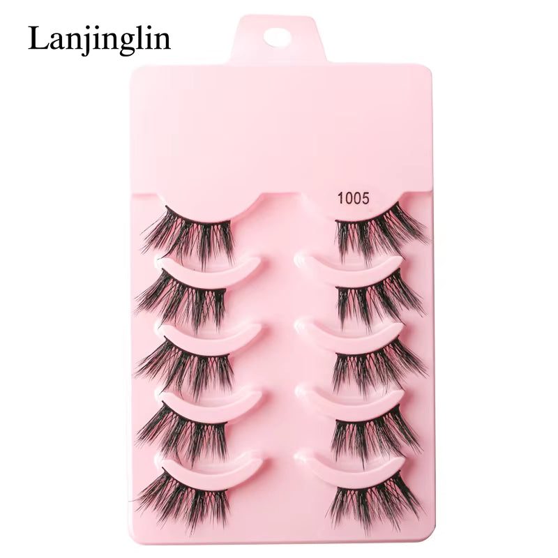 Half Eye Lashes 3/5 Pairs Faux Mink Lashes Reusable False Eyelashes Natural Fluffy Makeup Tools Extension Fake Lashes Maquiagem
