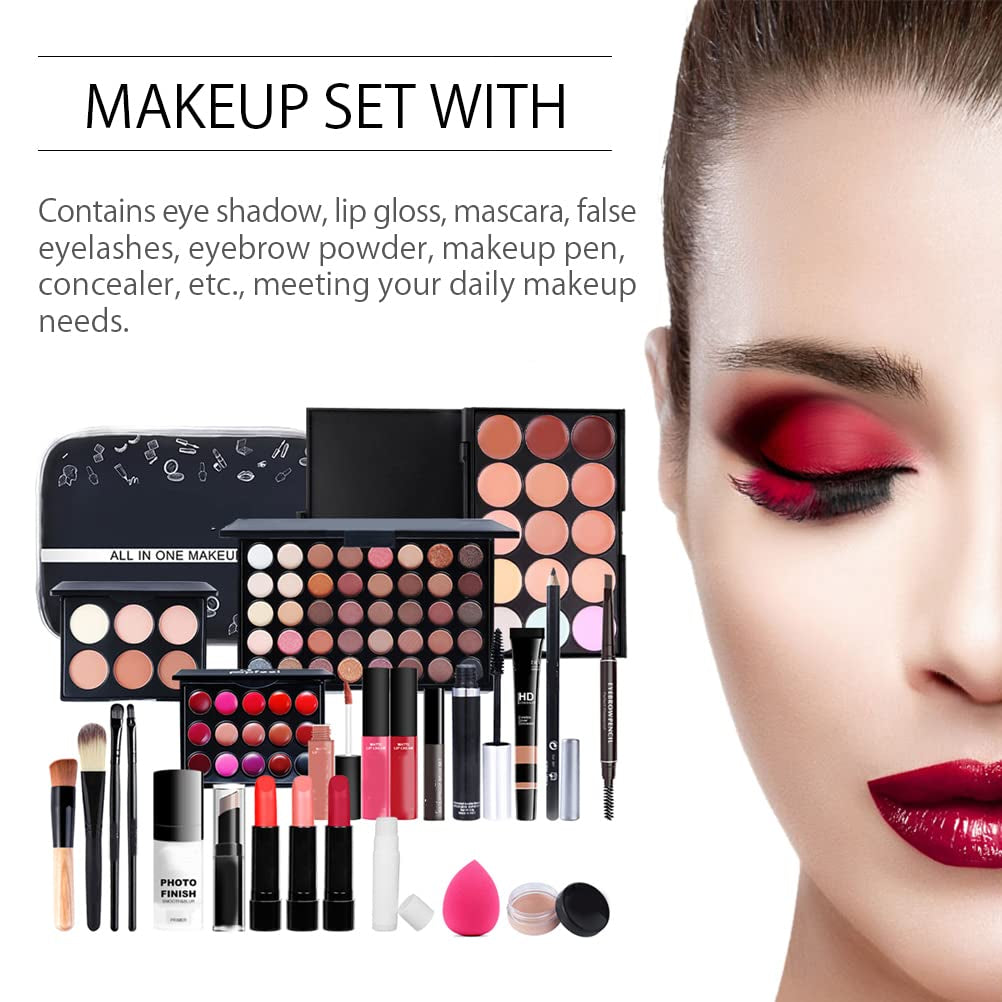 Makeup Kit for Women, Makeup Set Cosmetic Makeup Palettes Makeup Kit for Face, Eyes and Lips, 24Pcs (Colorful)