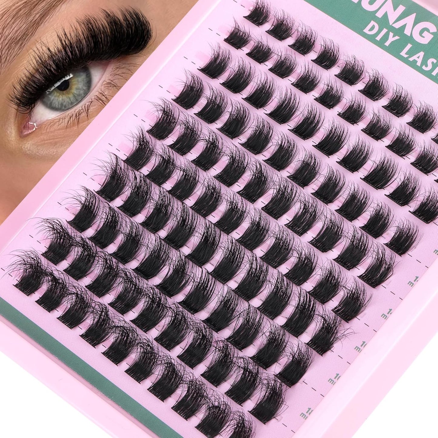 200D Cluster Eyelash Extensions Fluffy Lash Clusters DD Curl Wispy Individual Lashes Clusters Thick Eyelash Clusters 12-18Mm DIY Eyelashes Extension by