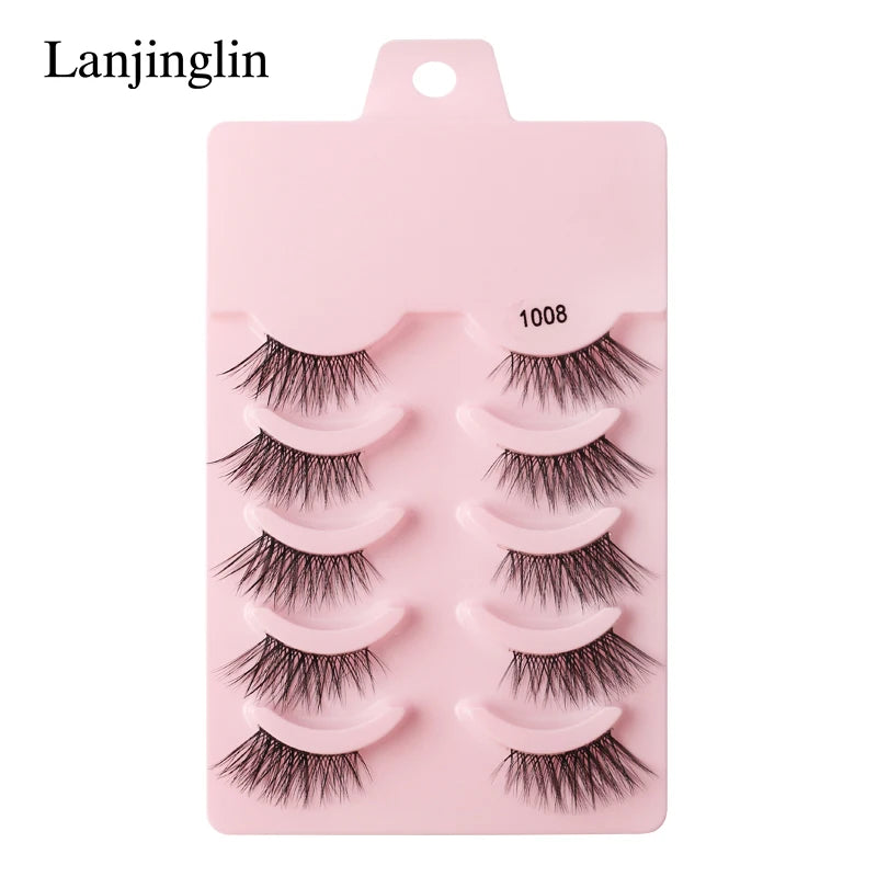 Half Eye Lashes 3/5 Pairs Faux Mink Lashes Reusable False Eyelashes Natural Fluffy Makeup Tools Extension Fake Lashes Maquiagem